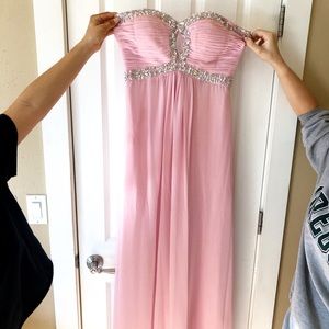 pink sparkly prom dress